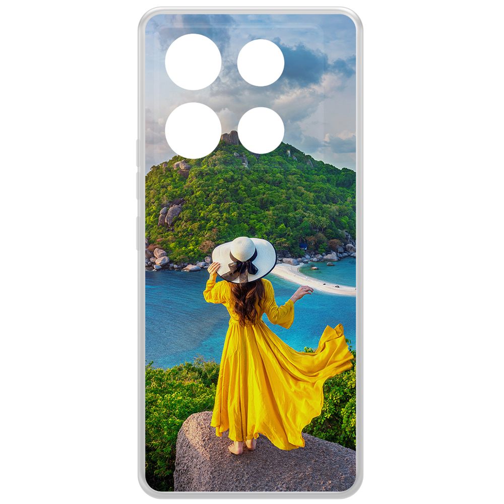 

Чехол-накладка Krutoff Clear Case Платье летнее женское для INFINIX Note 40 Pro 5G, Прозрачный