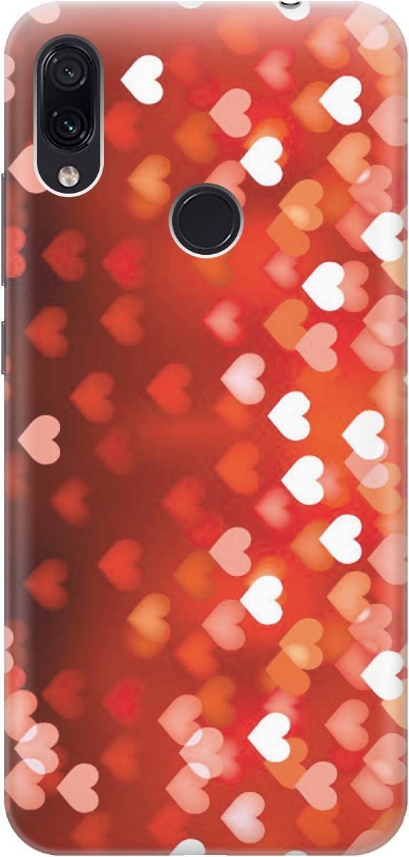 

Чехол на Xiaomi Redmi Note 7 "Бокэ из красных сердечек", Красный, 449