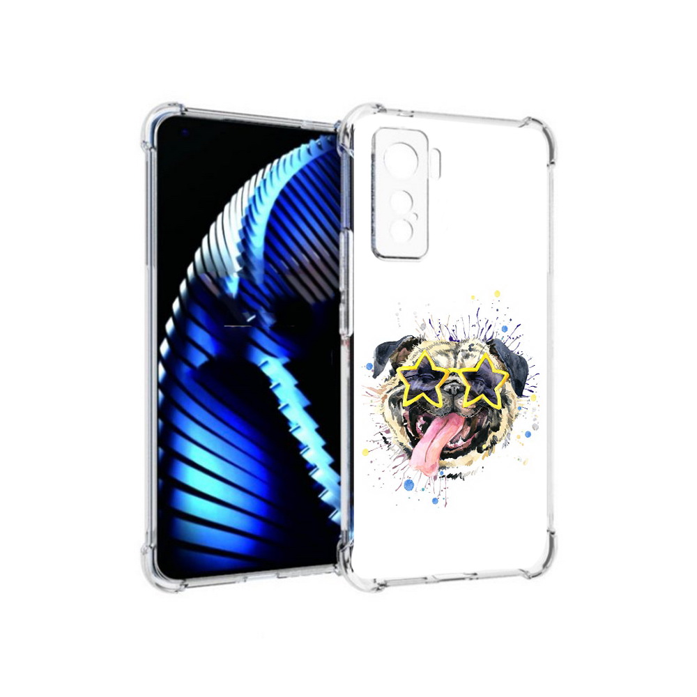 

Чехол MyPads Tocco для Vivo iQOO 5 мопс боксер, Прозрачный, Tocco