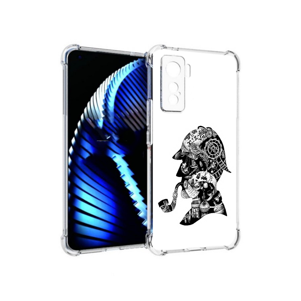 

Чехол MyPads Tocco для Vivo iQOO 5 мужчина с трубкой абстракция, Прозрачный, Tocco