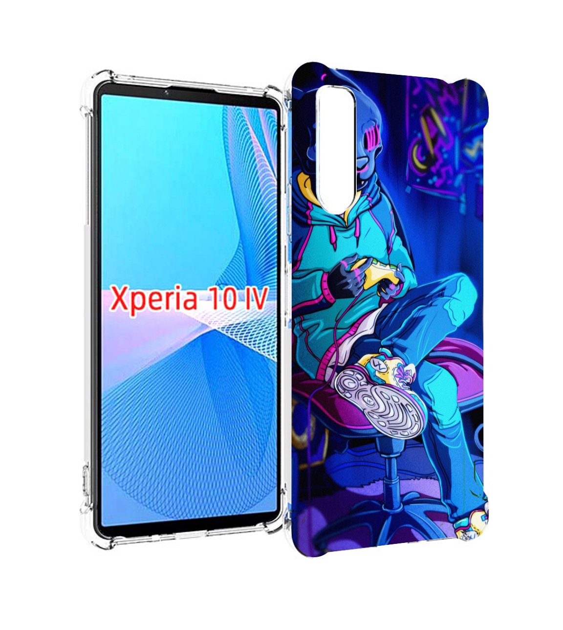 

Чехол MyPads киберпанк игрок для Sony Xperia 10 IV (10-4), Прозрачный, Tocco