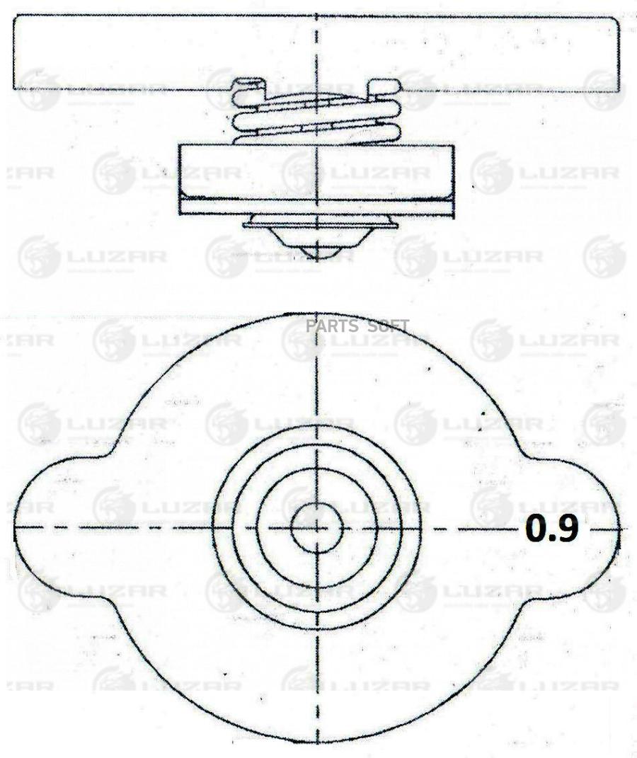 Крышка (пробка) радиатора для ам Hyundai,Kia,Nissan,Mazda,Toyota 0.9 bar (большой клапан)