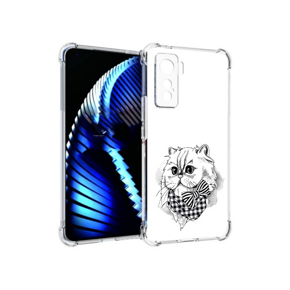 

Чехол MyPads Tocco для Vivo iQOO 5 нарисованная красивая кошечка, Прозрачный, Tocco