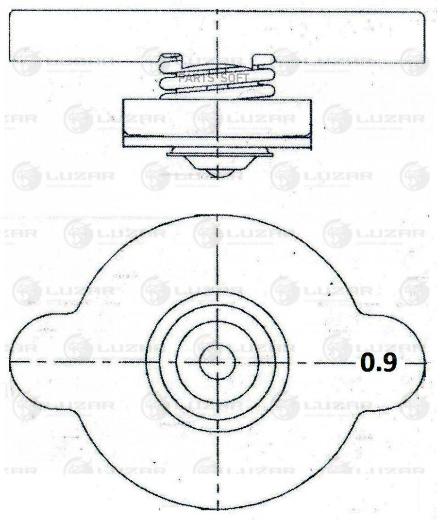 Крышка (пробка) радиатора для ам Hyundai,Kia,Nissan,Mazda,Toyota 0.9 bar (большой клапан)