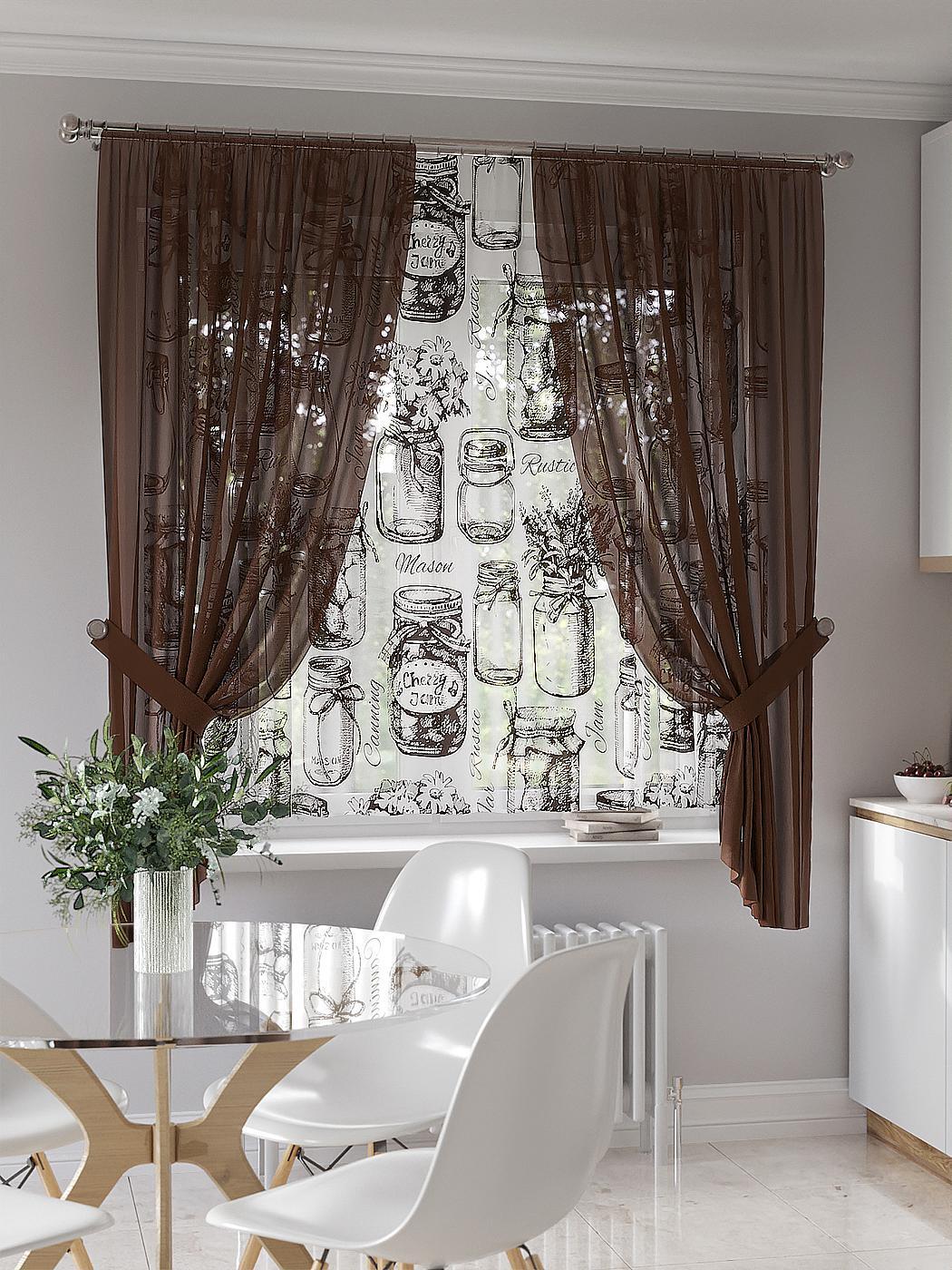 

Комплекты штор AT HOME Беновирс высота 180 см, ширина 145 см, Белый, 550040