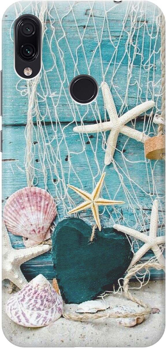 

Чехол на Xiaomi Redmi Note 7 "Морские звезды", Белый;голубой, 449