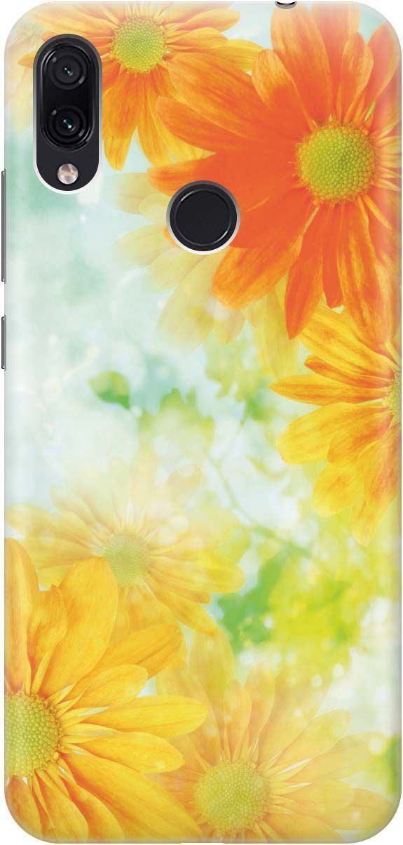 

Чехол на Xiaomi Redmi Note 7 "Оранжевые цветы", Желтый;зеленый, 450