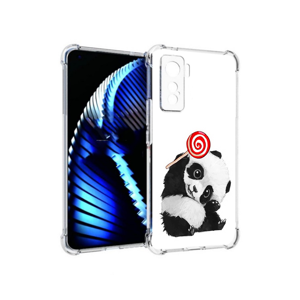 

Чехол MyPads Tocco для Vivo iQOO 5 панда с леденцом, Прозрачный, Tocco