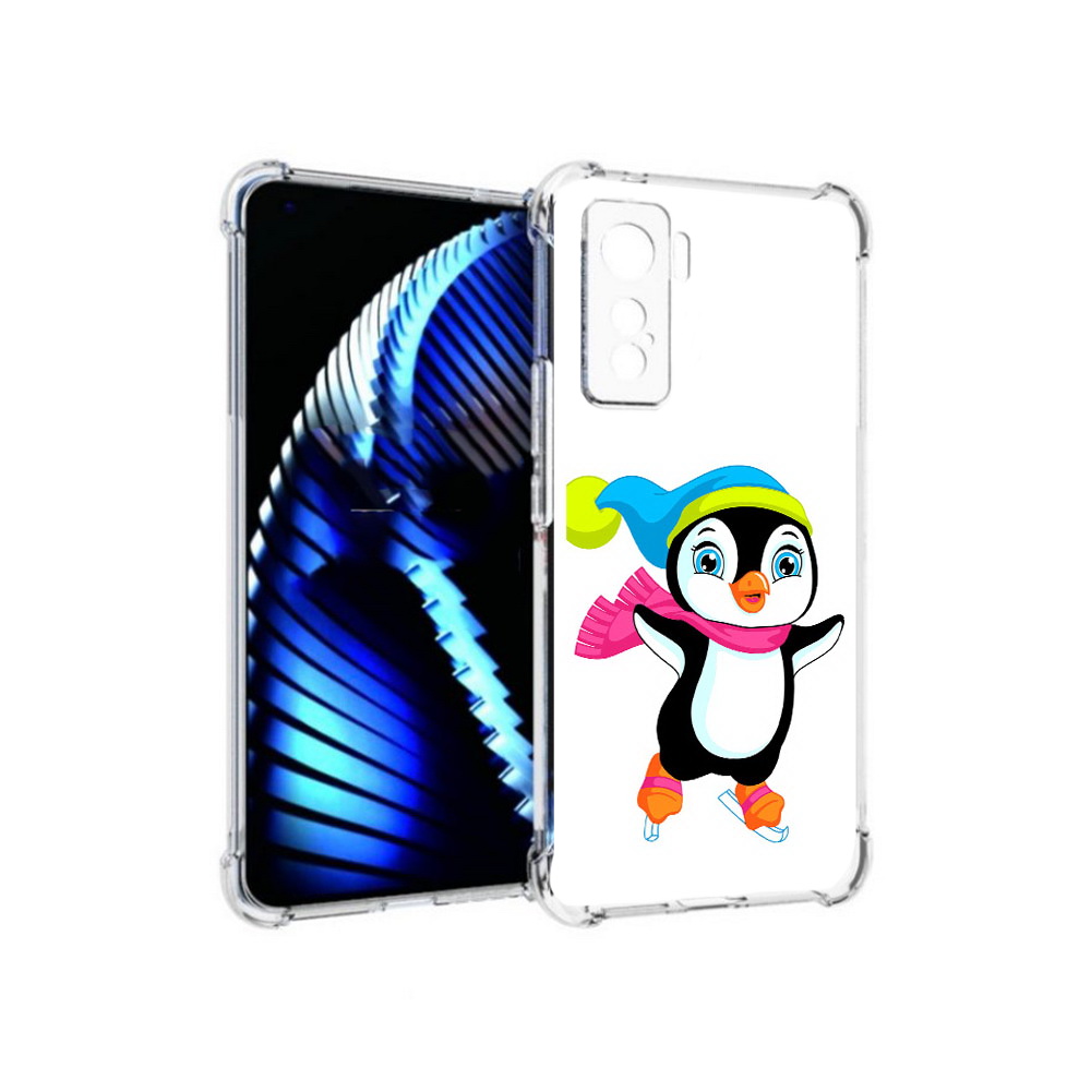 

Чехол MyPads Tocco для Vivo iQOO 5 пингвин на коньках, Прозрачный, Tocco