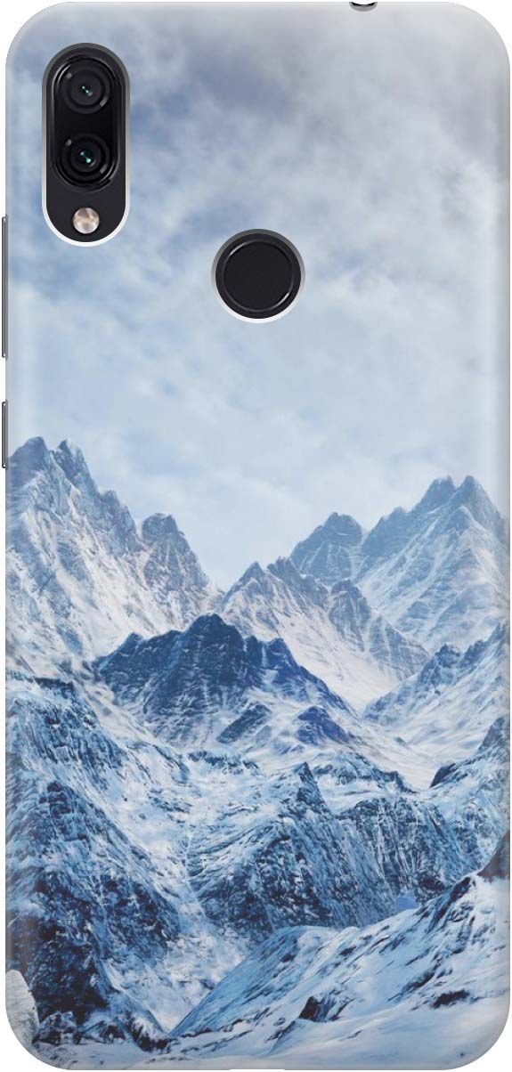

Чехол на Xiaomi Redmi Note 7 "Снежные горы", Белый;голубой, 450