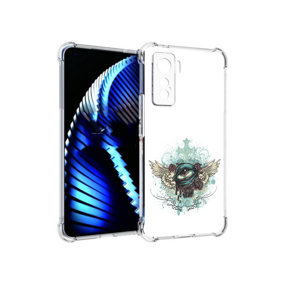 

Чехол MyPads Tocco для Vivo iQOO 5 плачущий глаз с крыльями, Прозрачный, Tocco