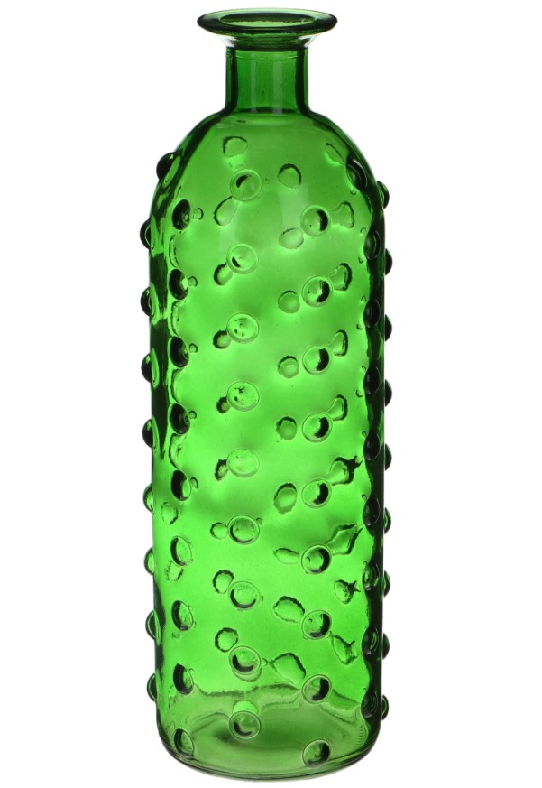 фото Ваза hakbijl glass bottle bubble зеленая 9 х 9 х 26 см