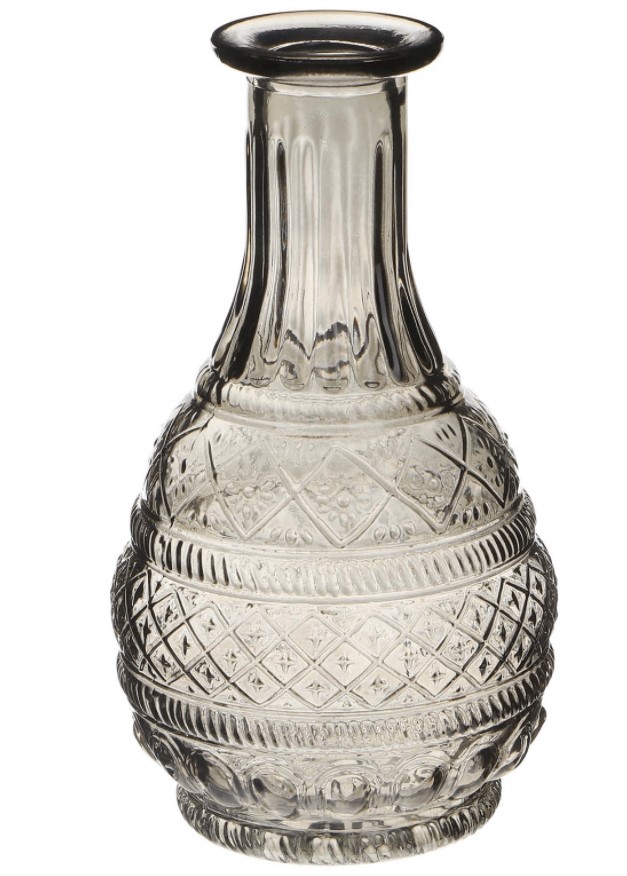 фото Ваза hakbijl glass bottle pattern серая 10 х 10 х 18 см