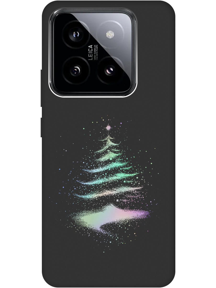 

Силиконовый чехол на Xiaomi 14 Pro с принтом "Елочка" матовый черный, Черный;серебристый, 777771041