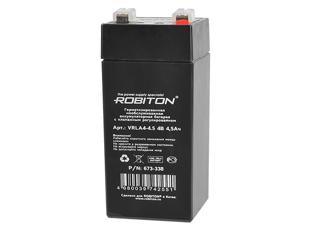 Аккумулятор для ИБП ROBITON VRLA4-4.5 4.5 А/ч 4 В VRLA4-4.5