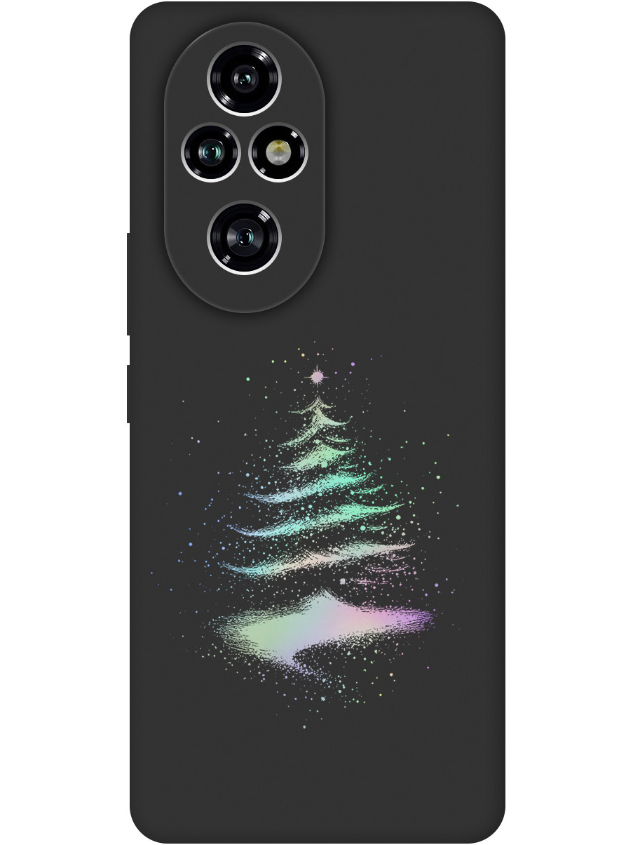 

Силиконовый чехол на Honor 200 pro с принтом "Елочка" матовый черный, Черный;серебристый, 783979641