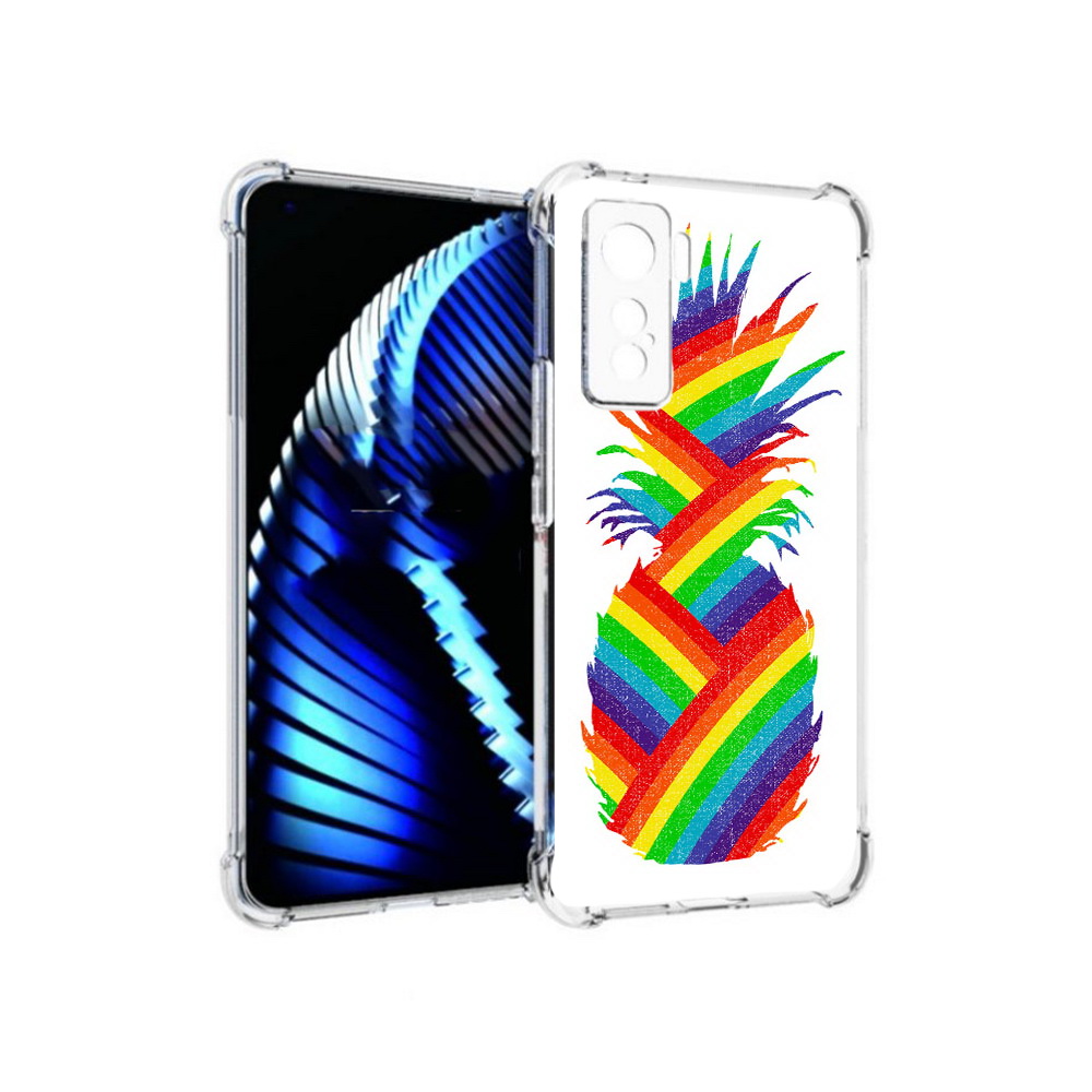 

Чехол MyPads Tocco для Vivo iQOO 5 радужный ананас, Прозрачный, Tocco