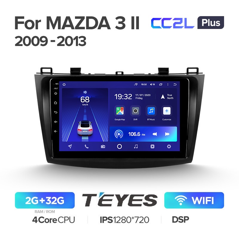 Автомагнитола Teyes CC2L Plus 2/32Гб Mazda 3 BL 2009-2013 ANDROID, IPS экран