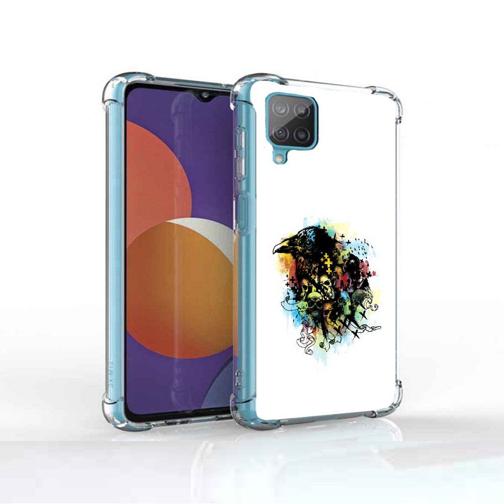 

Чехол MyPads Tocco для Samsung Galaxy M12 ворон и черепа (PT226930.536.273), Прозрачный, Tocco