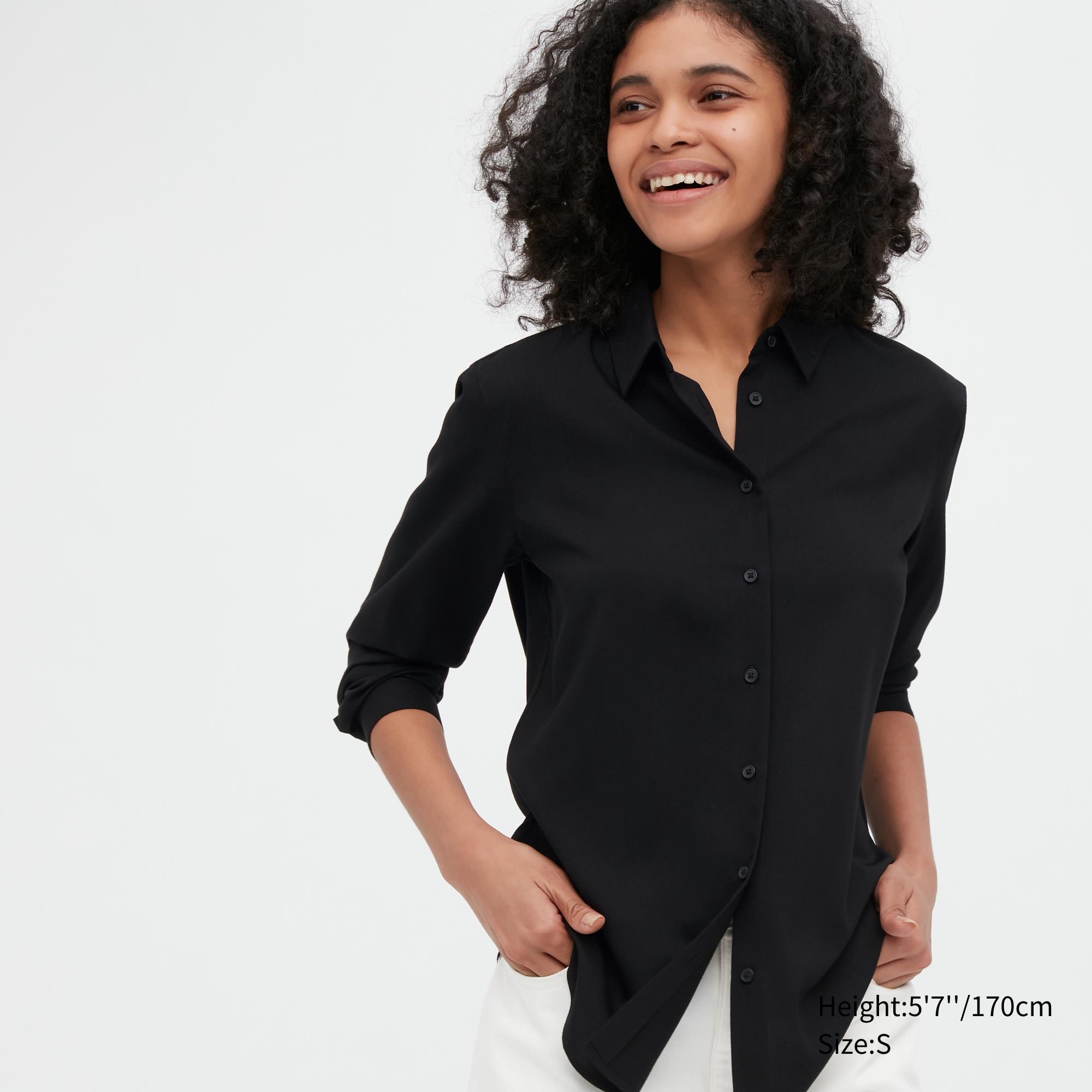 

Рубашка женская UNIQLO 451089COL09 черная S (доставка из-за рубежа), Черный, 451089COL09