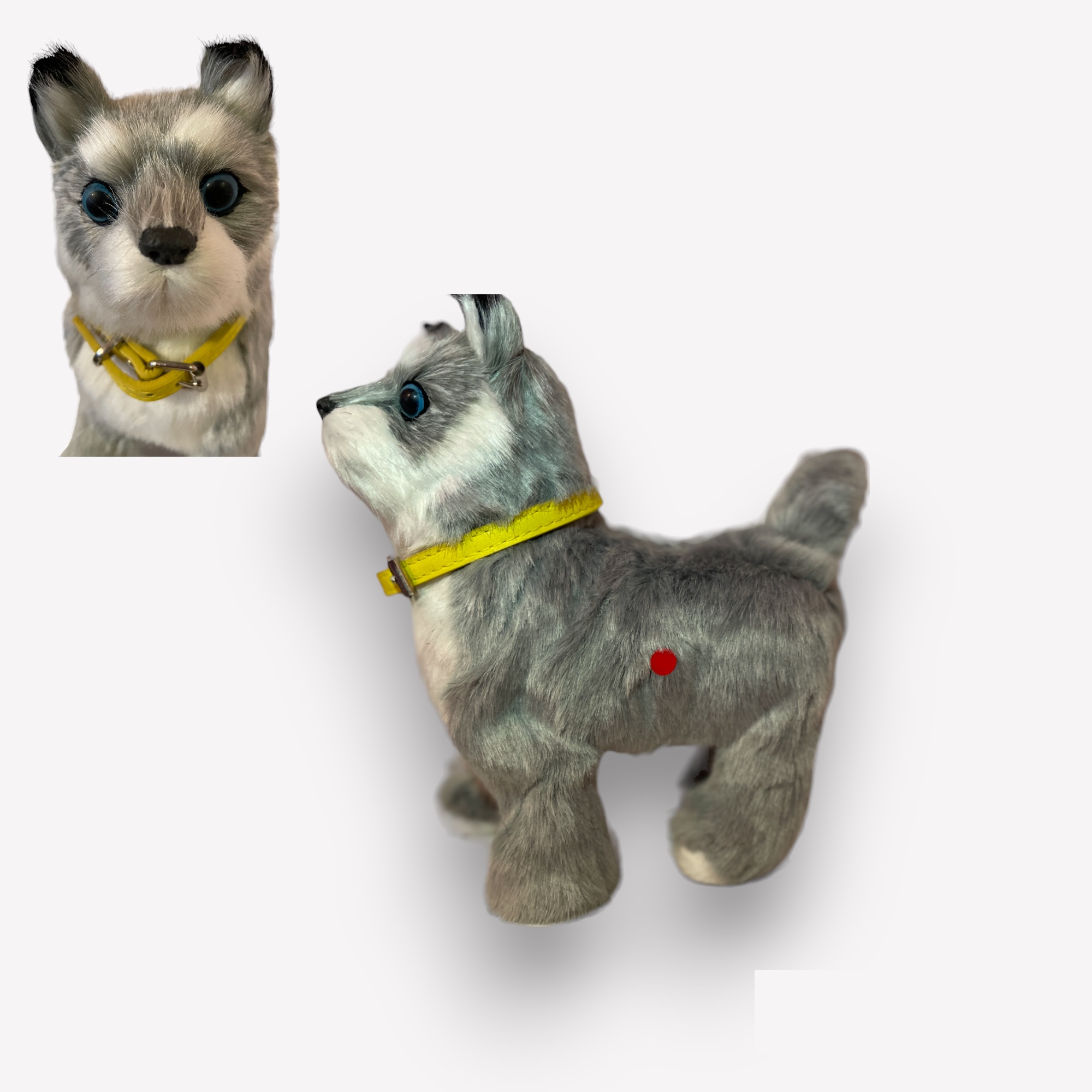 Интерактивная собака Щенок на батарейках, бело-серый игрушка на панель авто собака на подушке серый окрас