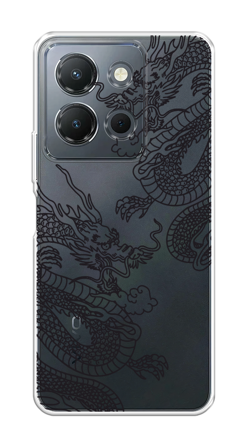 

Чехол на Vivo Y36 4G "Два китайских дракона", Серый;черный, 269250-1