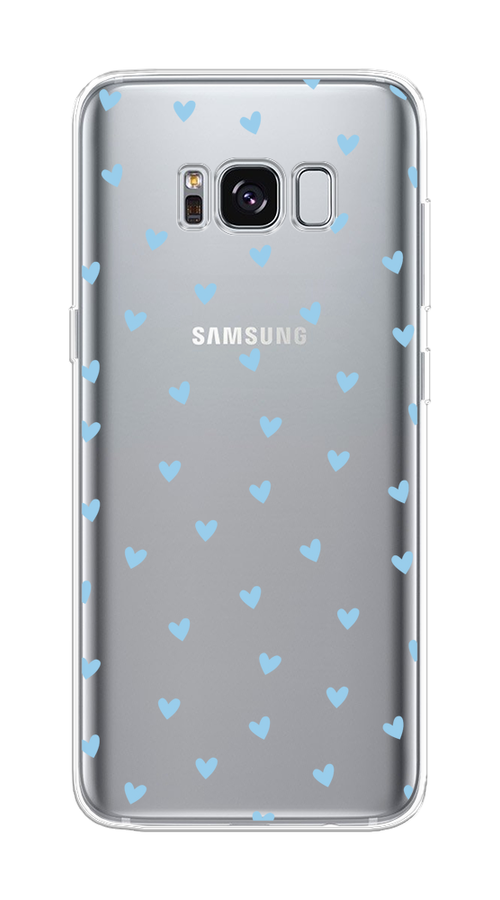 

Чехол на Samsung Galaxy S8 "Голубые сердечки паттерн", Голубой;прозрачный, 24750-1