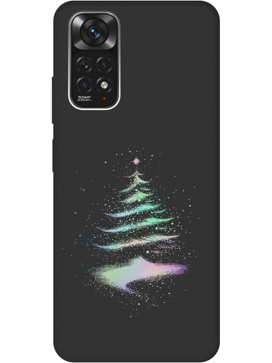 

Силиконовый чехол на Xiaomi Redmi Note 11 / Note 11S с принтом "Елочка" матовый черный, Черный;серебристый, 735250241