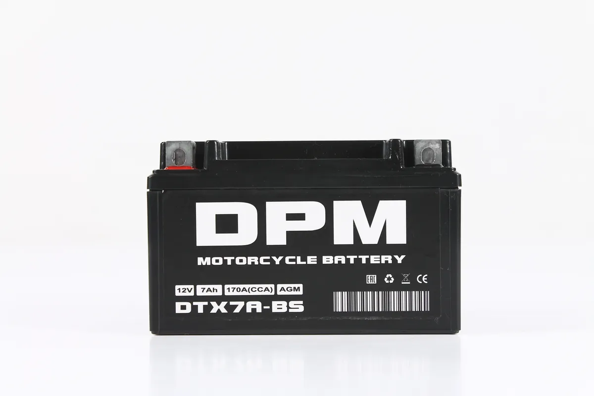 

Мото аккумулятор DPM DTX7A-BS (YTX7A-BS) стартерный AGM 12V 7 а/ч