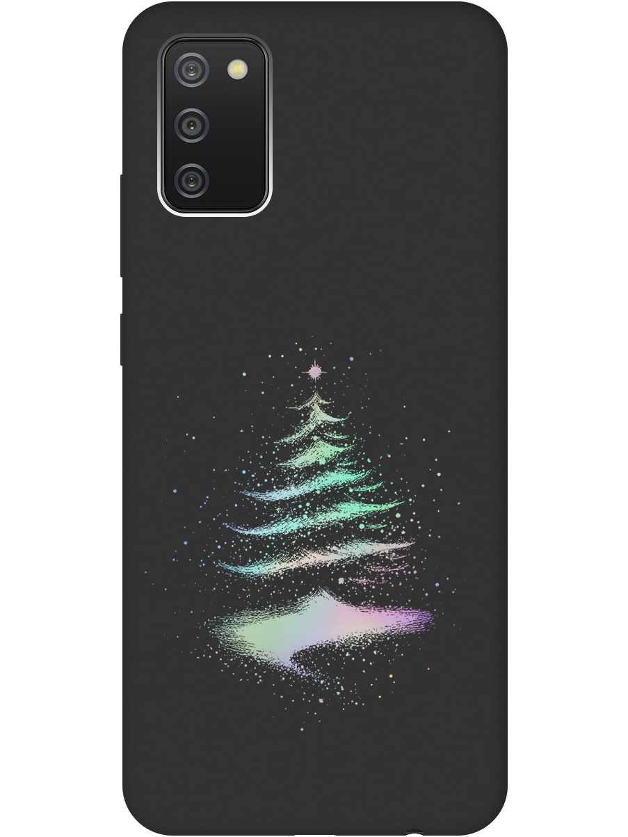 

Силиконовый чехол на Samsung Galaxy A02s с принтом "Елочка" матовый черный, Черный;серебристый, 723602941