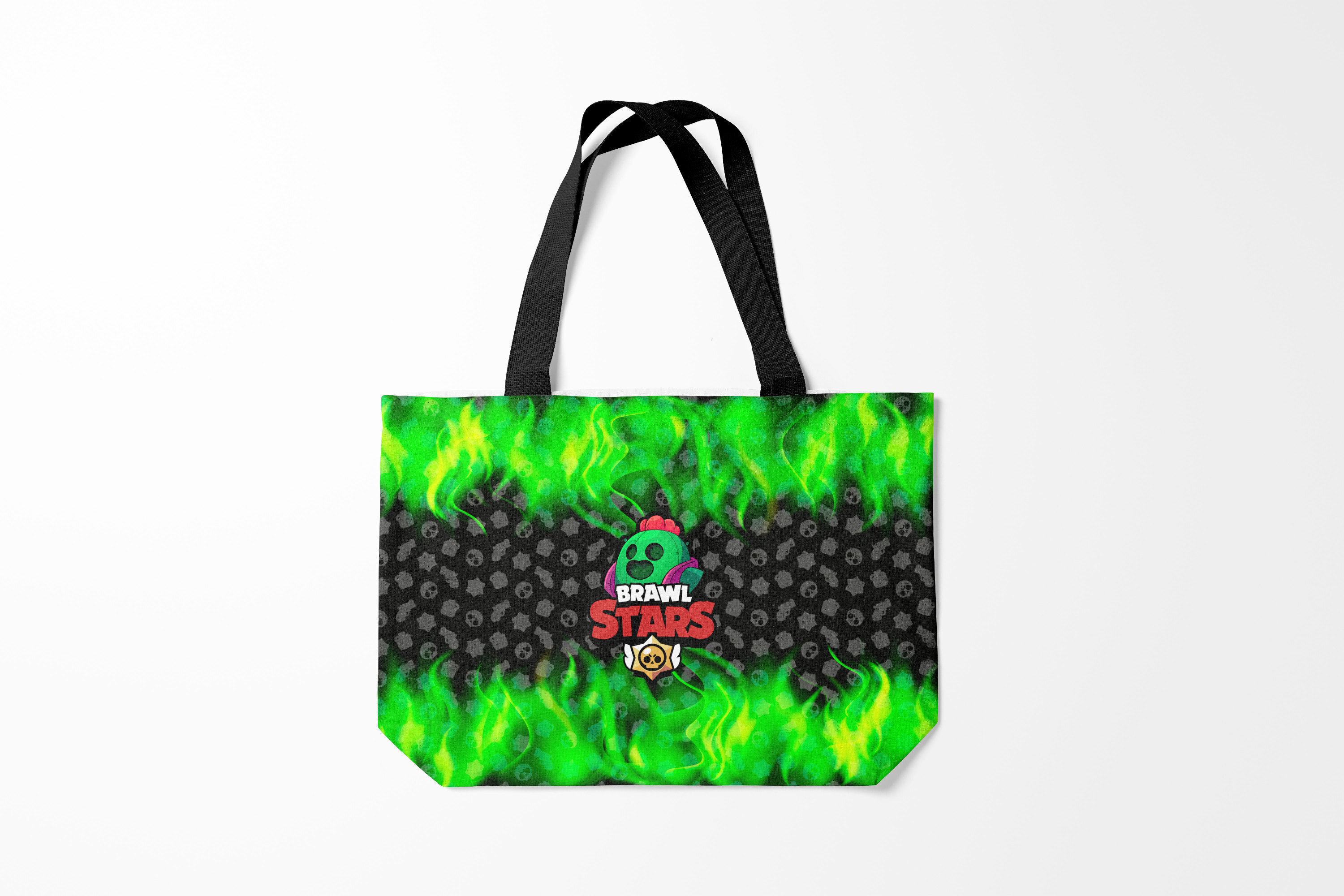 

Сумка шoппер унисекс Burnettie Brawl Stars SPIKE., черный; зеленый, Brawl Stars SPIKE.