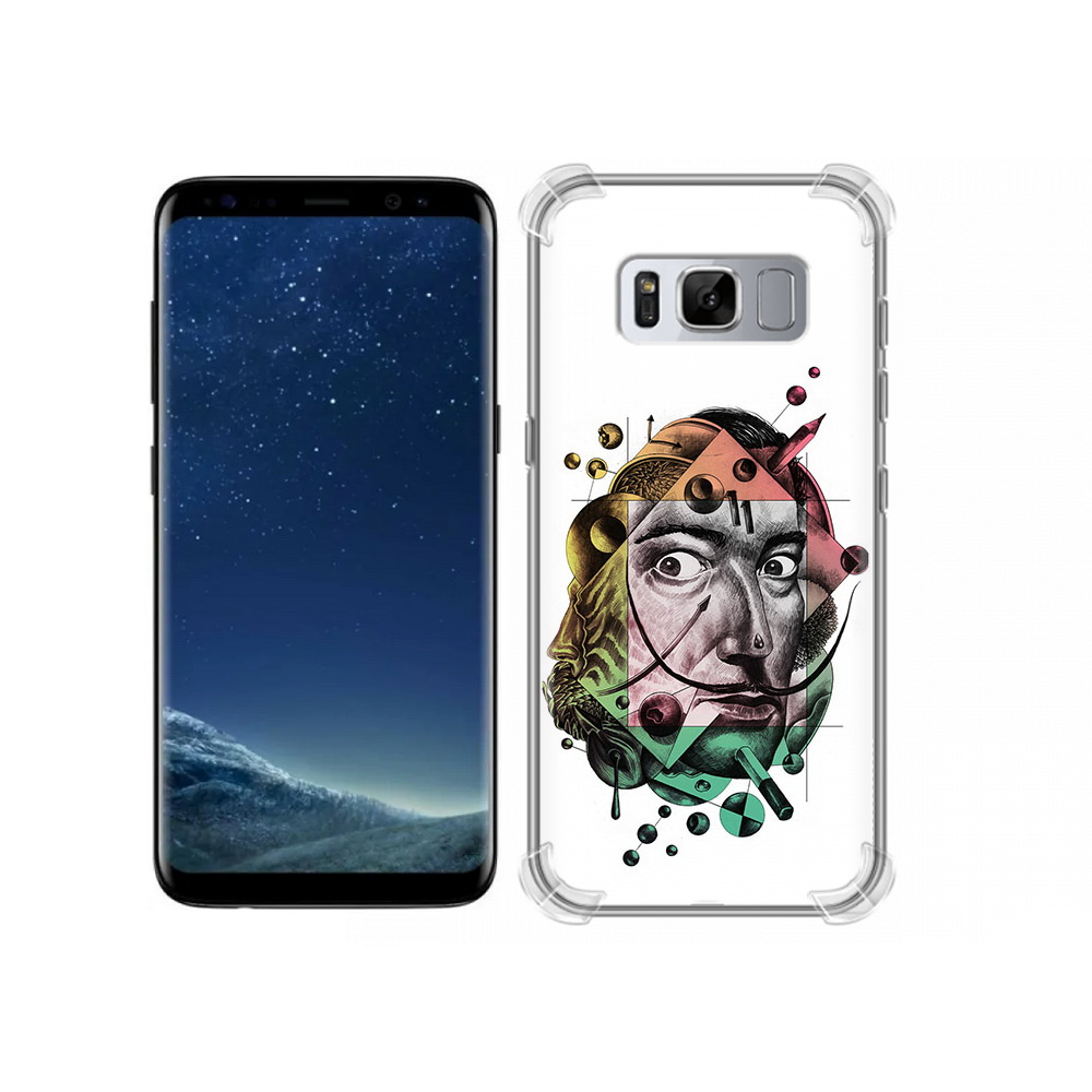 

Чехол MyPads Tocco для Samsung Galaxy S8 разноцветное лицо абстракция (PT62300.601.570), Прозрачный, Tocco