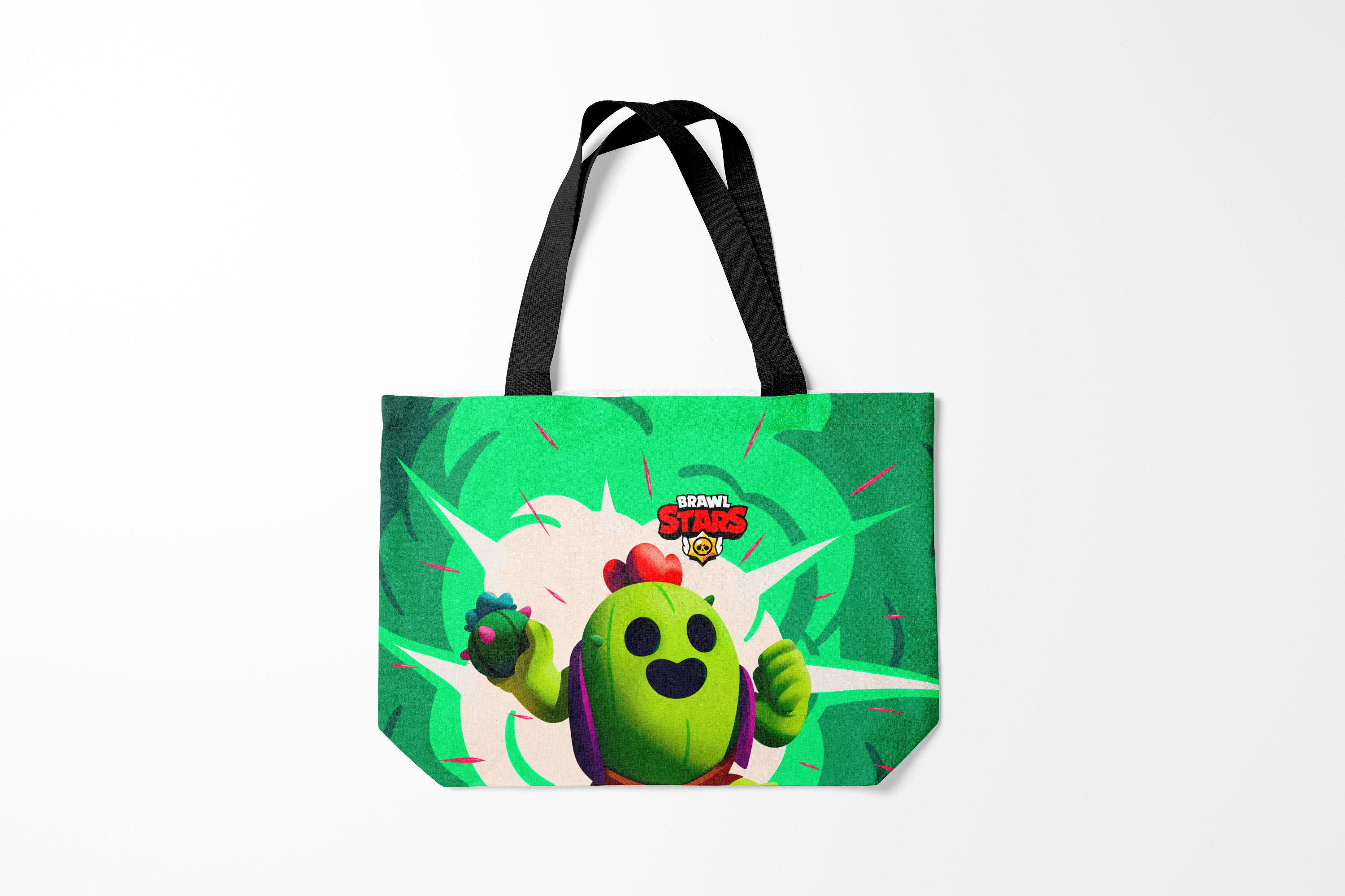 

Сумка шoппер унисекс Burnettie Brawl Stars SPIKE, зеленый, Brawl Stars SPIKE