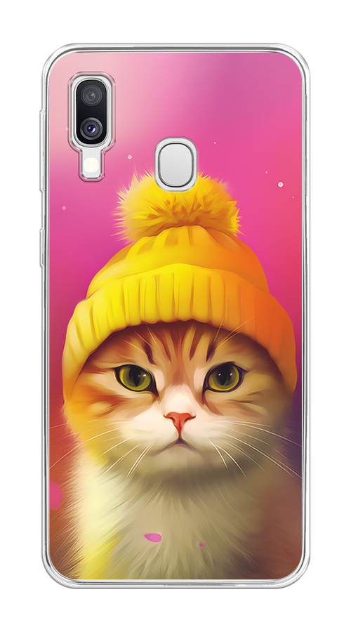 

Чехол на Samsung Galaxy A40 "Котик в шапочке", Розовый;желтый;бежевый, 28050-1