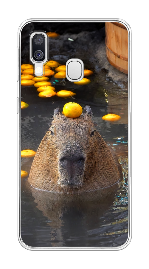 

Чехол на Samsung Galaxy A40 "Капибара отдыхает", Коричневый;оранжевый;серый, 28050-1