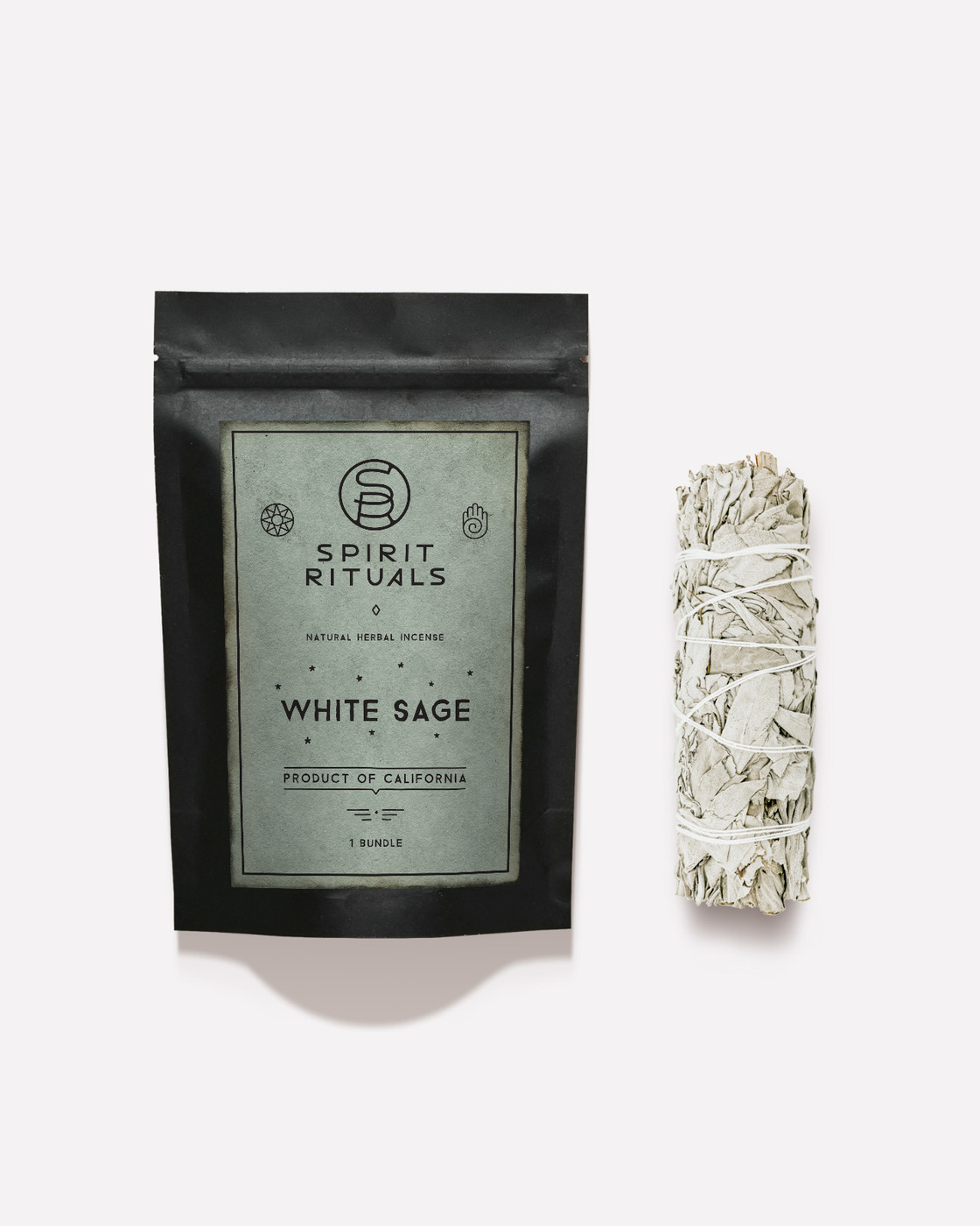 

Благовония White Sage Калифорнийский белый шалфей mini SPIRIT RITUALS, белый шалфей mini