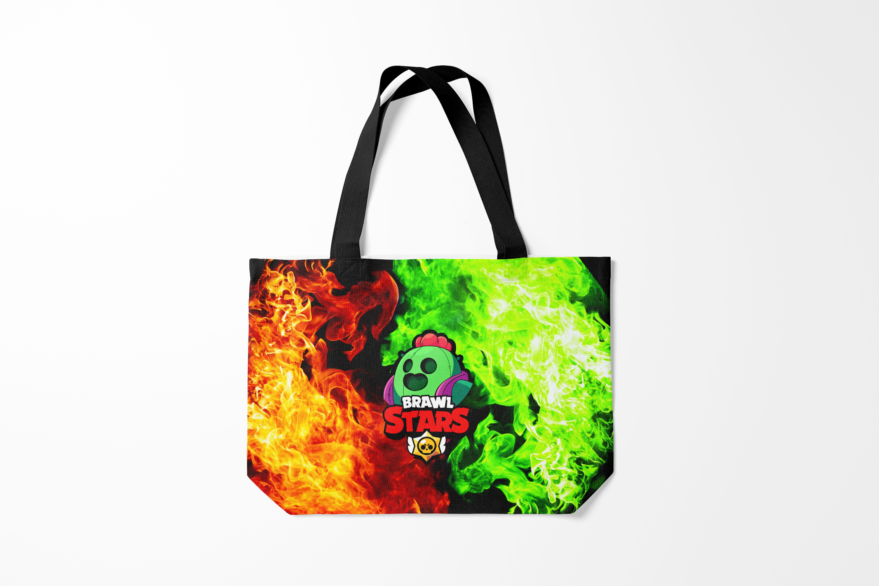 

Сумка шoппер унисекс Burnettie Brawl Stars SPIKE, зеленый; красный, Brawl Stars SPIKE