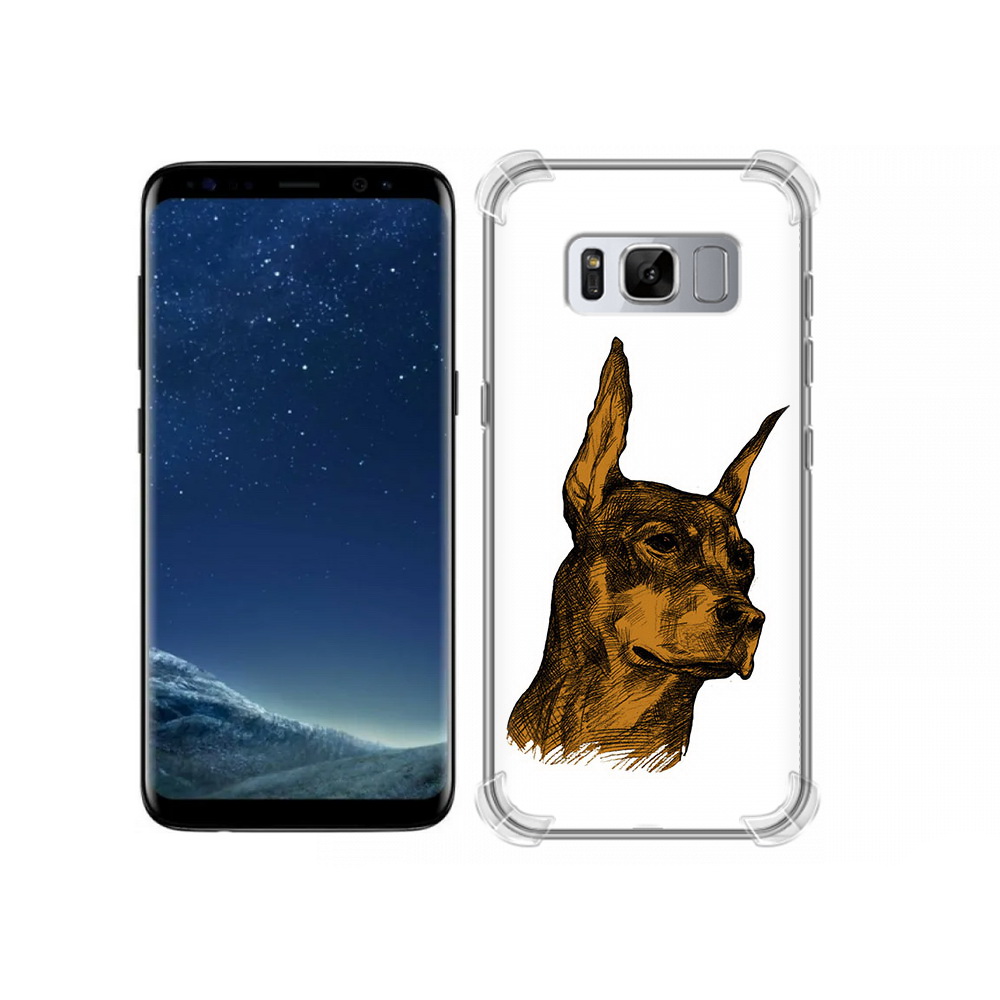 

Чехол MyPads Tocco для Samsung Galaxy S8 скетч доберман (PT62300.601.605), Прозрачный, Tocco