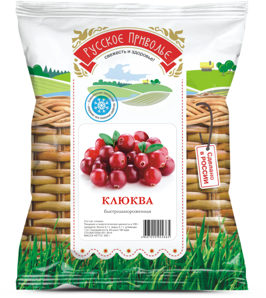 

Клюква Русское приволье свежезамороженная 300 г