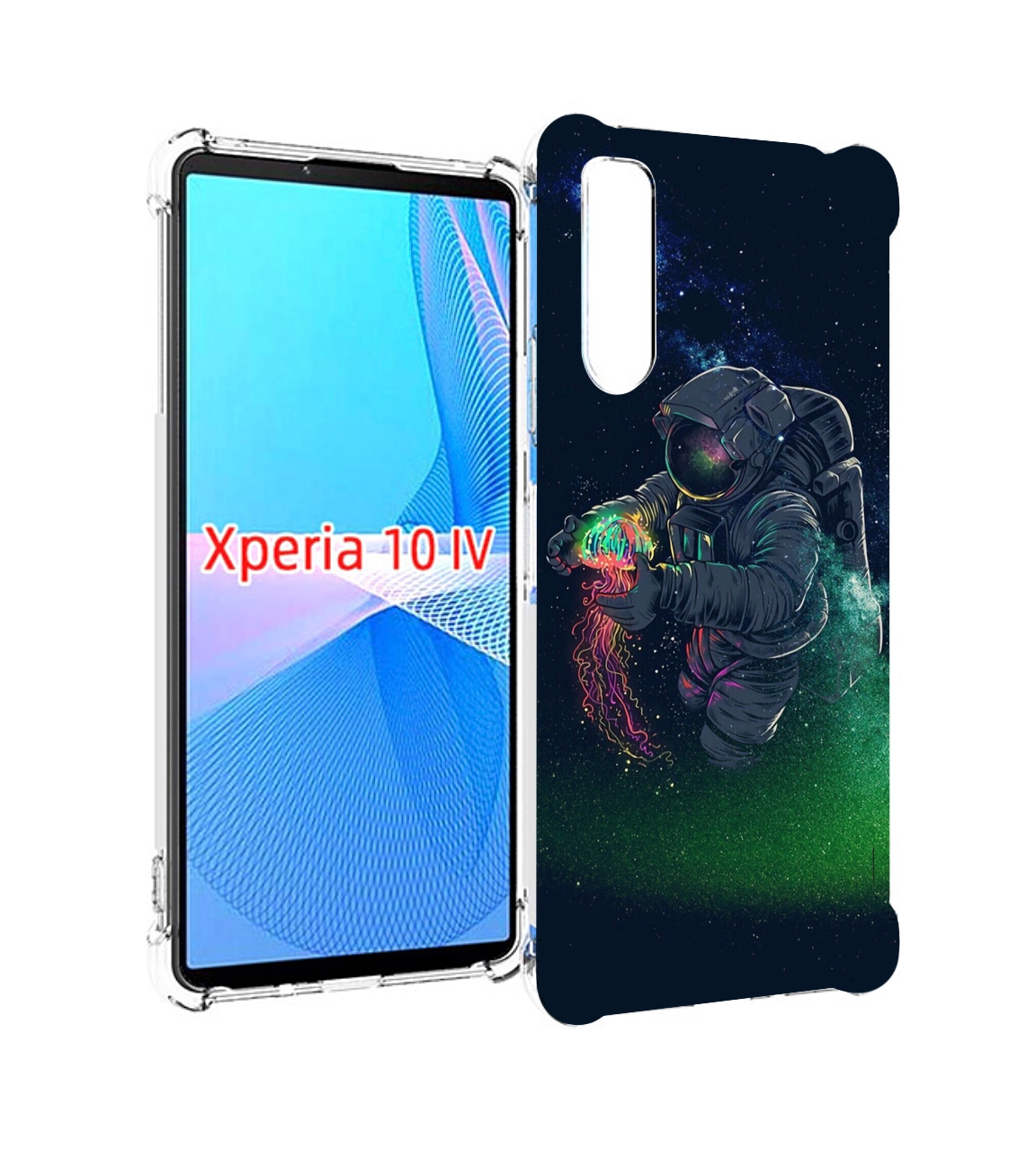 

Чехол MyPads космонавт-с-оружием-арты для Sony Xperia 10 IV (10-4), Прозрачный, Tocco