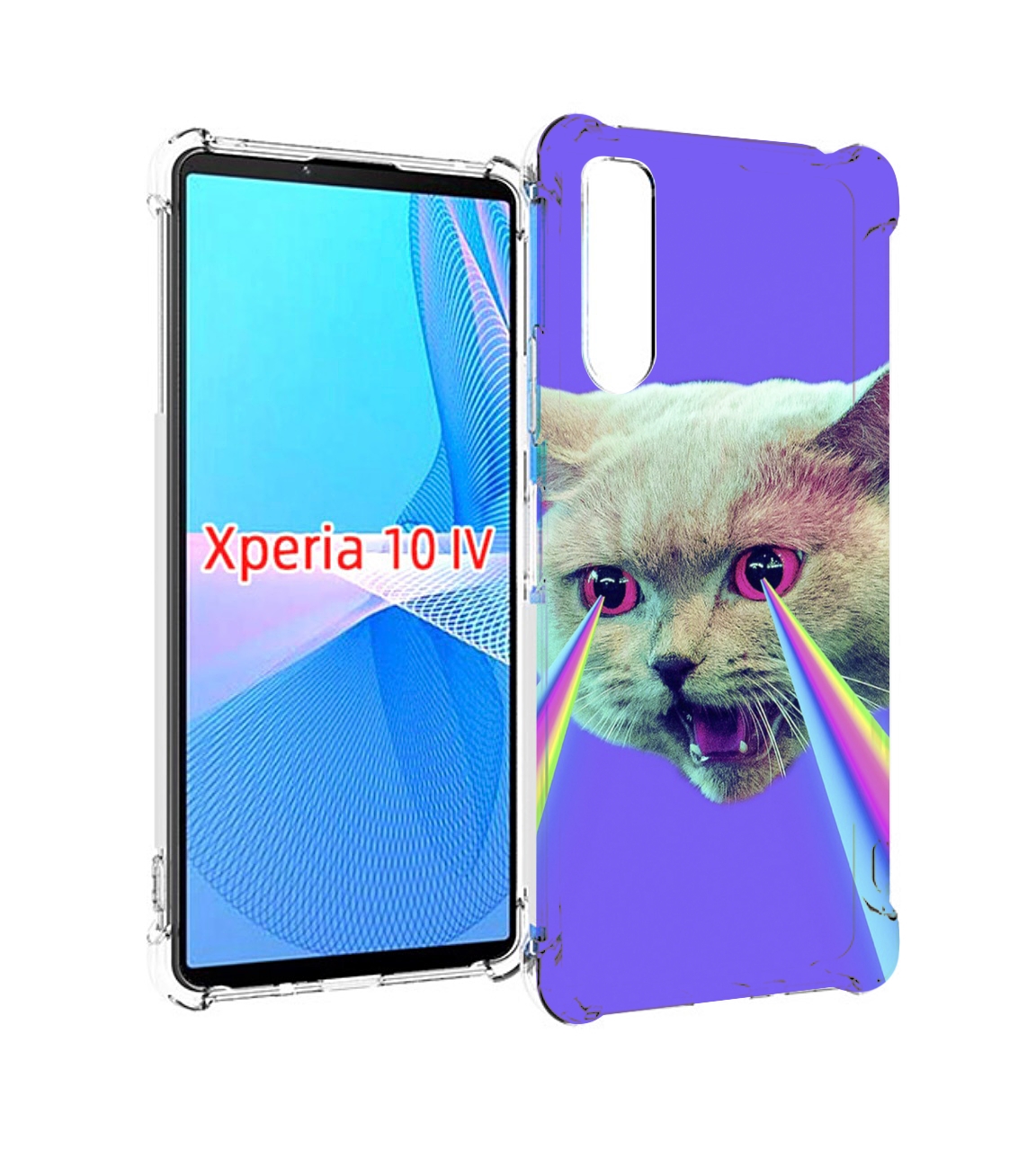 

Чехол MyPads кот с радугой в глазах для Sony Xperia 10 IV (10-4), Прозрачный, Tocco