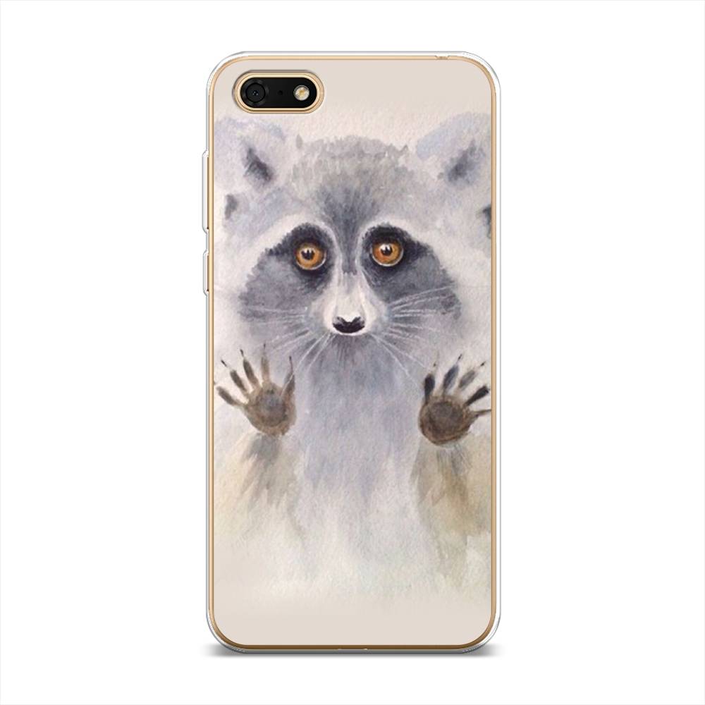 

Чехол на Huawei Honor 7A "Енот за стеклом", Бежевый;серый, 65950-4