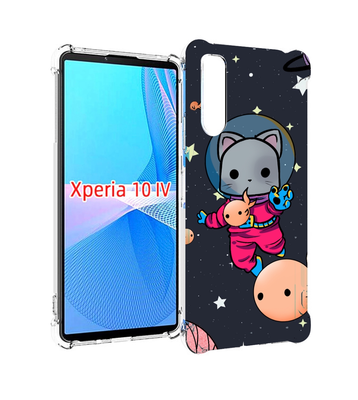 

Чехол MyPads котик-с-рыбкой-в-космосе для Sony Xperia 10 IV (10-4), Прозрачный, Tocco