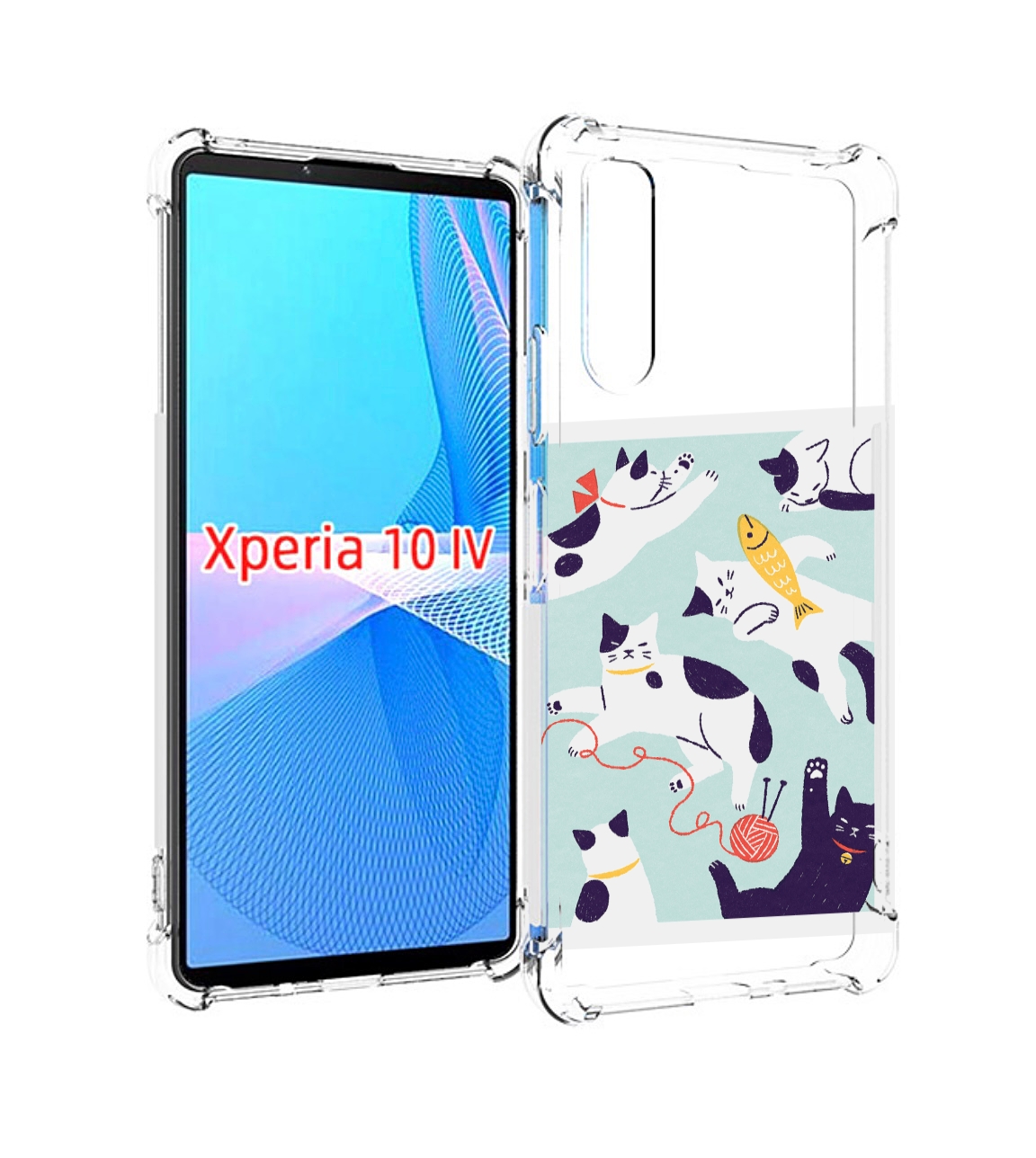 

Чехол MyPads коты-с-клубками для Sony Xperia 10 IV (10-4), Прозрачный, Tocco