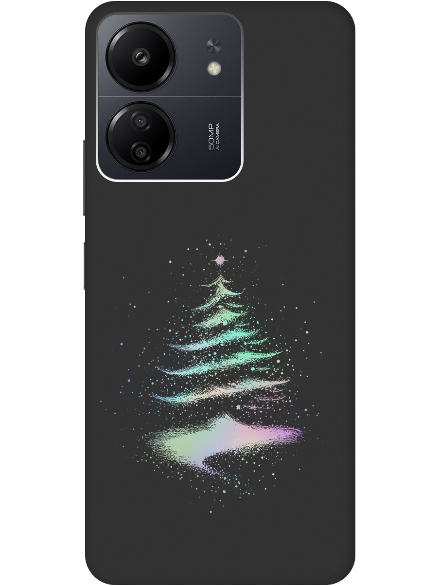 

Силиконовый чехол на Xiaomi Redmi 13C / Poco C65 с принтом "Елочка" матовый черный, Черный;серебристый, 777767741