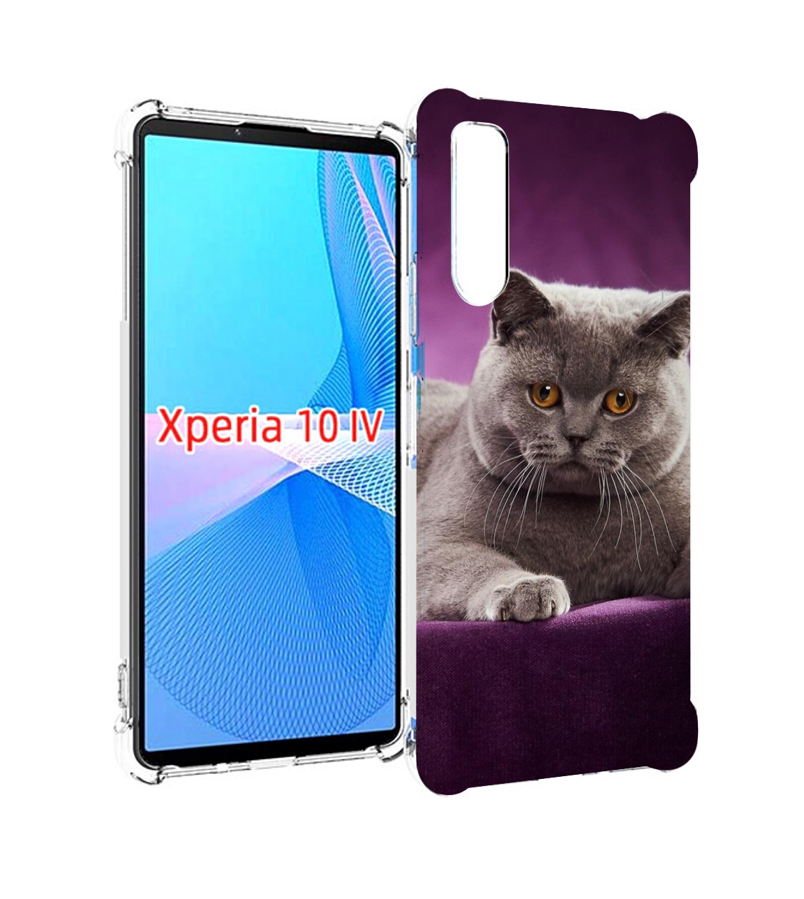 Чехол MyPads кошка британская короткая для Sony Xperia 10 IV (10-4)