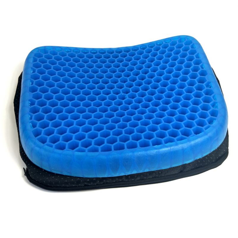 фото Ортопедическая подушка на стул на сидушку egg sitting гелевая 40x34см, голубой 1 шт nobrand