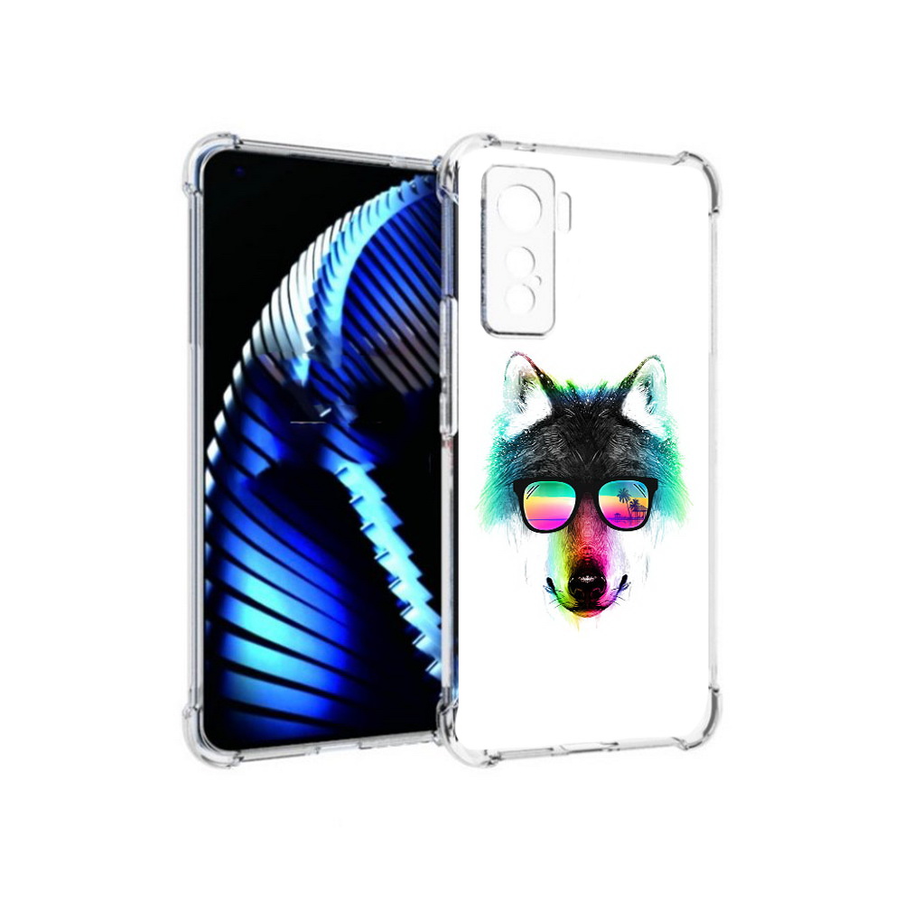 

Чехол MyPads Tocco для Vivo iQOO 5 радужный волк, Прозрачный, Tocco