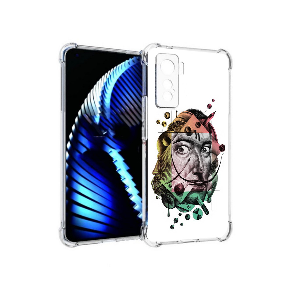 

Чехол MyPads Tocco для Vivo iQOO 5 разноцветное лицо абстракция, Прозрачный, Tocco