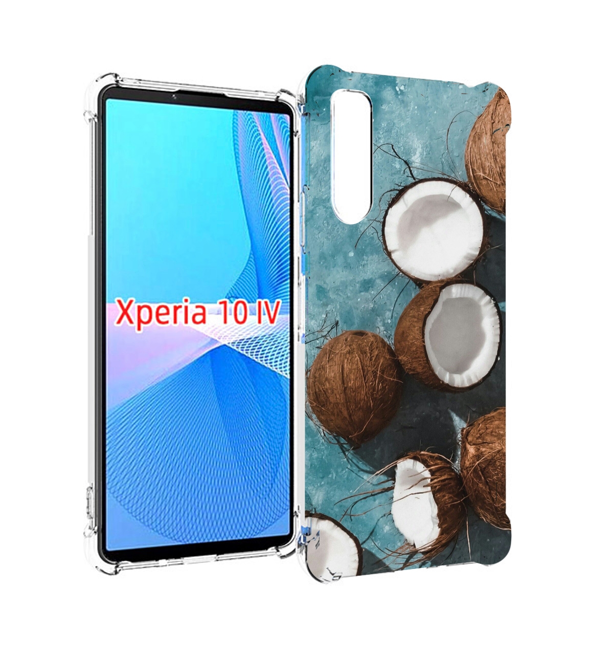 

Чехол MyPads красивые-кокосы для Sony Xperia 10 IV (10-4), Прозрачный, Tocco